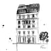 Watercolor Travel Illustration - Xoxo Paris Black and White Edition print