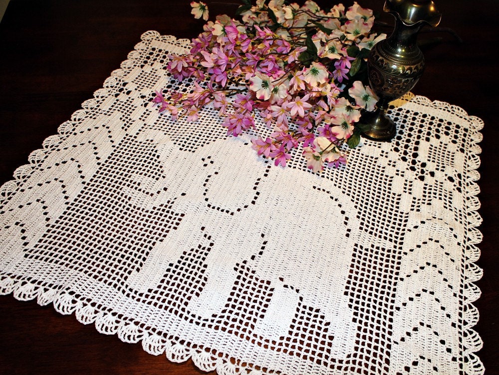 Crochet Elephant Doily