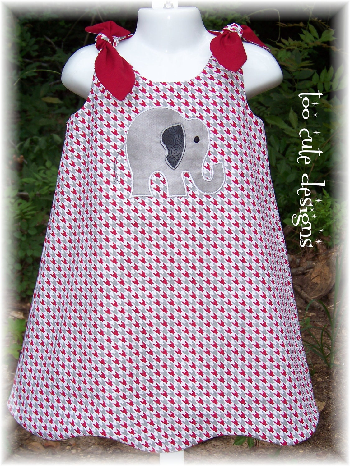 Houndstooth Dress with Elephant Size 3T