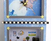 Mother Goose Nursery Rhyme Clock and Roombox Kit in Quarter Inch or 1/4" or 1:48th Scale