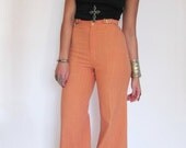 Vintage 70s Melon Colored High Waist Bell Bottoms