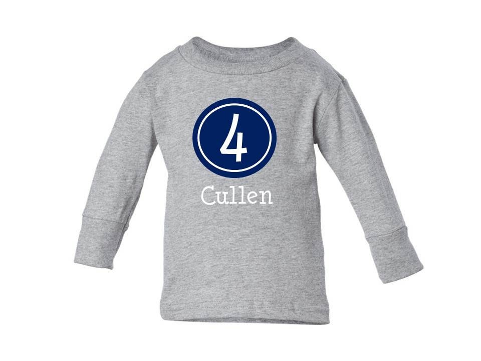 FUNKY INITIAL Personalized Birthday Shirt - Long Sleeves, All Sizes, Lots of Colors