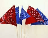 Bandana Print Tabletop Party Pennants Set of 6