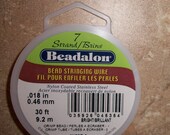 30ft BEADALON Nylon Bright Stainless Steel Beading Wire 7 Strand  .018"