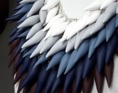 Siren Song Polymer Clay Blue Ombre Spike Necklace
