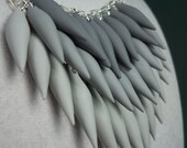 Stormy Weather Gray Polymer Clay Spike Ombre Necklace - Petite Version