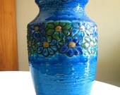 Raymor Bitossi Blue Floral Vase