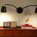 Vintage Mid Century Modern Double Gooseneck Desk Lamp Wall Sconce