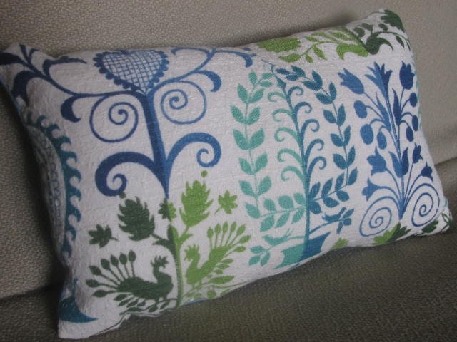 Petite Folk Art Pillow Made from Vintage Fabric No. 3