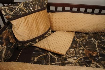 Custom made Baby crib bedding advantage max4 HD camo with light brown