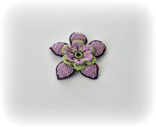 Lilac Crochet Flower,  Crochet, 3 D flower, Applique, Spring, Mothers day, Summer