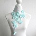 Crochet Lariat,  Scarf, Flower Laria,t Scarf Long Necklace Holiday Accessories, Mint, Aqua,   Harvest, Spring, Summer,