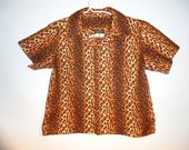 Leopard Print Kids Aloha Shirt Med