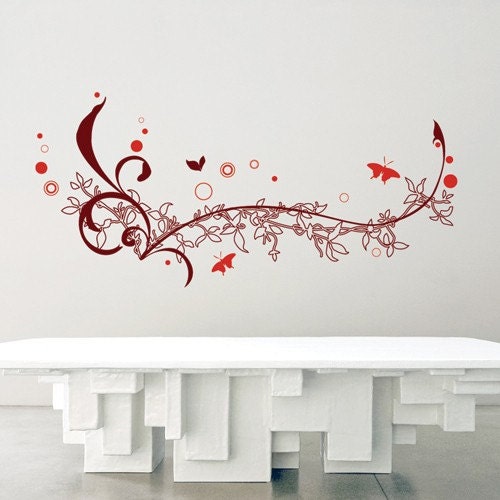 SALES - Adieu - Floral - Extra Large Vinyl Wall Decal