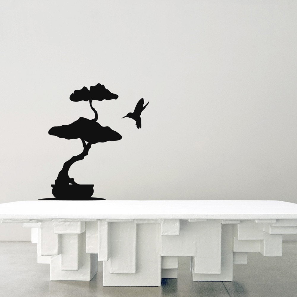 SALES - Bonsai Tree with Hummingbird - MiniPack Vinyl Wall Decals