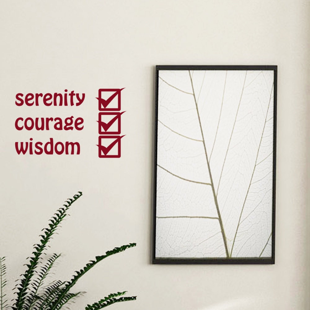 SALES - Serenity Courage Wisdom Checklist Wall Decal