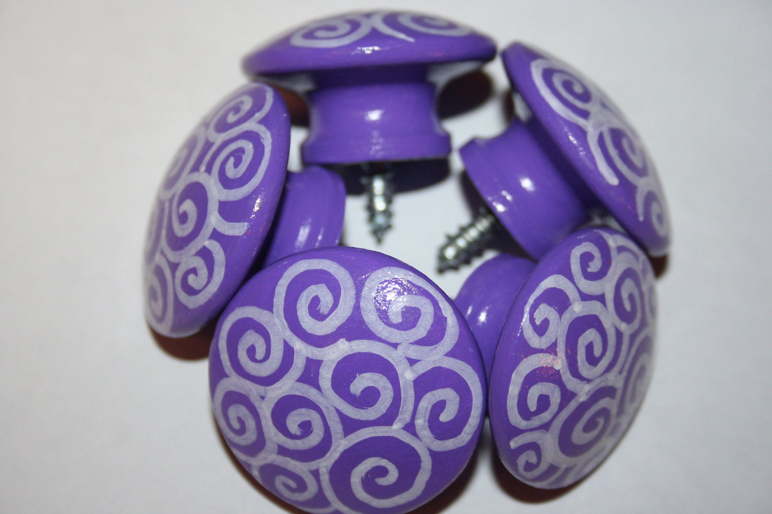 Lavender Purple with White Swirls Nail Cover- Hang Your Decor