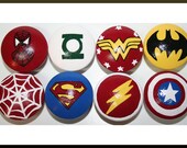 Avengers , Super Heroes Knobs- Spiderman, Batman, Superman, Green Lantern, Wonder Women, Flash, Captain America- Choose Any 6