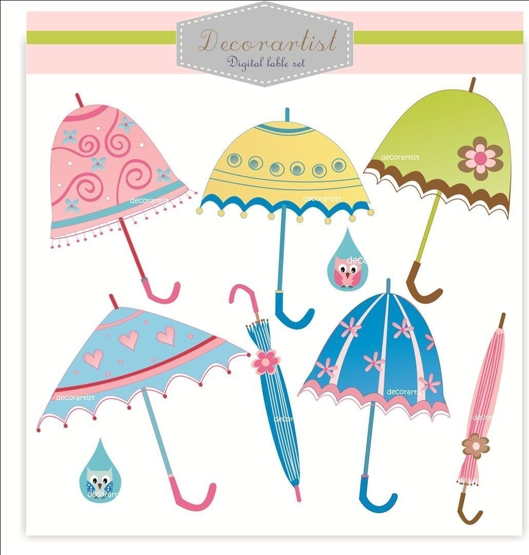 umbrella clip art, Digital clip art for all use,  parasol , INSTANT DOWNLOAD
