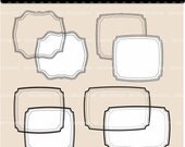 Digital frame for scrapbooking, cards making, graphic design, Line frame1 , instant download