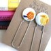 Bookmarks set with fabric covered button with birds