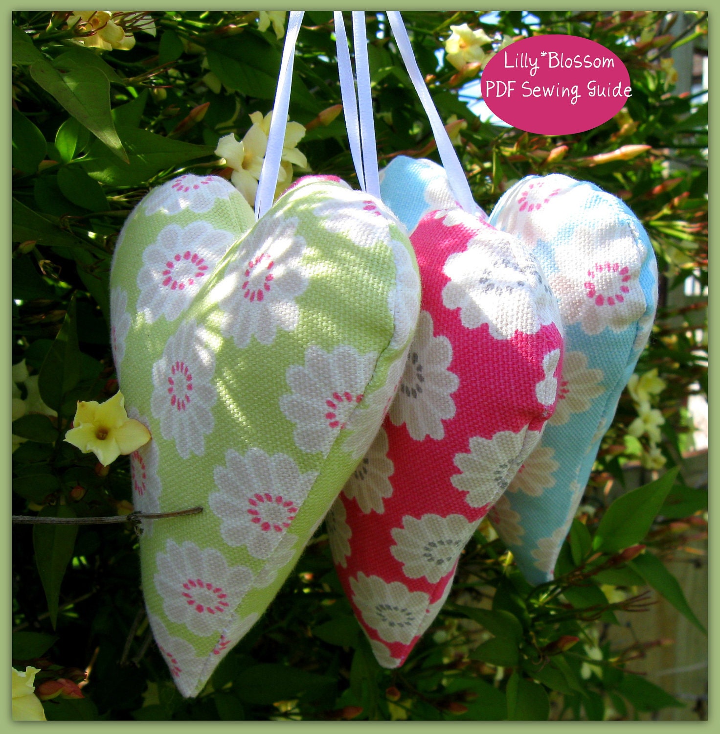 PDF Beginners Sewing Pattern Fabric Hearts