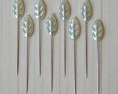 Cream Leaf Trinket Pins set of 12