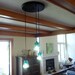 3-Light Repurposed Glass Insulator Pendant Light with Black Canopy and Cords