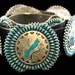Vintage 1970s Old Pawn Sterling Silver Turquoise Concho Belt Native American Zuni
