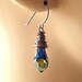 Bermuda Blue Crystal Oxidized Sterling Silver Dangle Earrings - Oracle