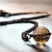 Simple Glass Necklace, Cinnamon Brown Czech Glass Antiqued Brass - Curio