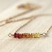 Autumn Sapphire Necklace, Rust Orange and Amber Yellow Ombré Songea Sapphire 14k Gold Filled Necklace September Birthstone - Earth Tones