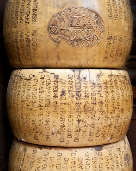 Parmesan wheel photo - Italian cheese photograph kitchen art Italy food formaggio cafe - Parmesan Wheels - ita0008
