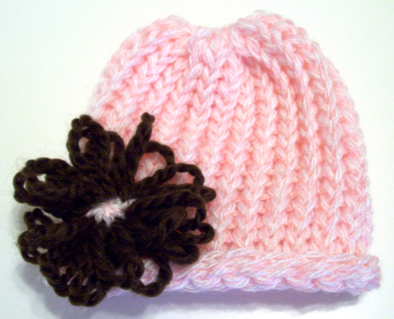 American Girl Doll Hat Pink and Brown Flower