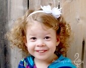 Bitty White Satin Bow, Interchangeable Snap Accessory
