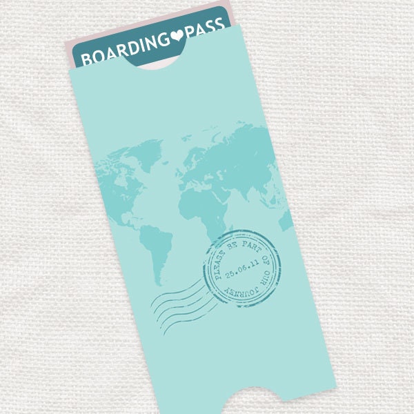 map boarding pass travel pouch envelope - printable file