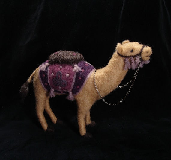 Needle Felted Animal Camel - Needlefelted Wool Christmas Soft Sculpture by Bella McBride