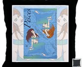 Pisces Throw Pillow, by LauriJon Studio City