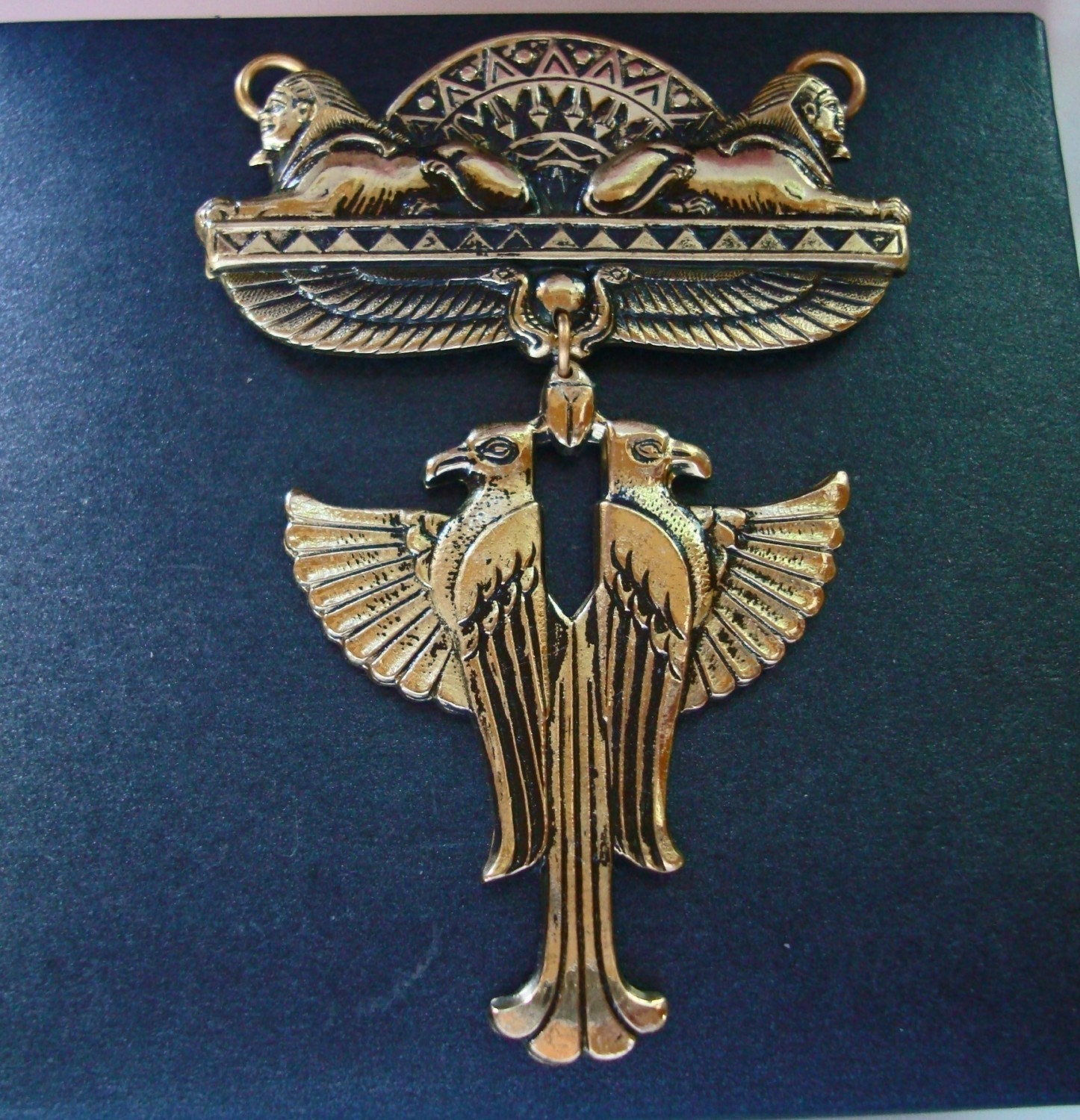 EGYPTIAN SPHINX  FALCONE Pendant, Symbol of Protection, Nice Solid Pendant, Quality