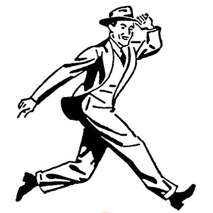 Unmounted Rubber Stamp - Rushing Business Man