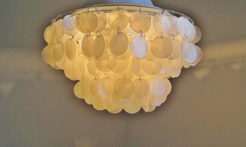 Giant Flushmount Capiz Chandelier in Natural MADE to ORDER