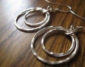 Paulette - Hammered Sterling Silver Double Hoops