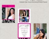 Graduation Announcement Invitation Open House The Pink Zebra with Senior Pictures Photos Images Il_170x135