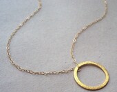 Vermeil Gold Eternity Circle necklace with gold filled chain