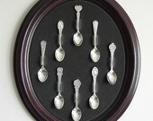 LOVE Solid Sterling Silver Eight Different Spoon Designs/Frame - Love Home Decor Wedding Gift  Precious Metals
