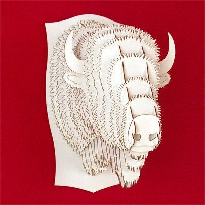 Billy- Large Bison Trophy- White or Brown