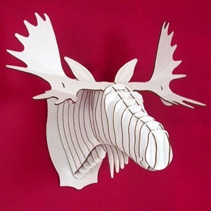 Fred- Large Moose Trophy- White or Brown