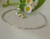 Plus size bangle bracelet natural silver twig bangle