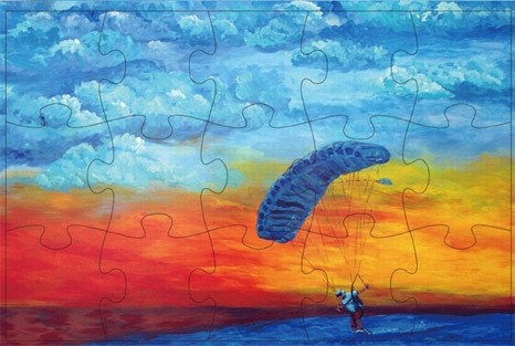 Skydiving Magnetic Art Puzzle Swoop at Sunset Skydive Parachute