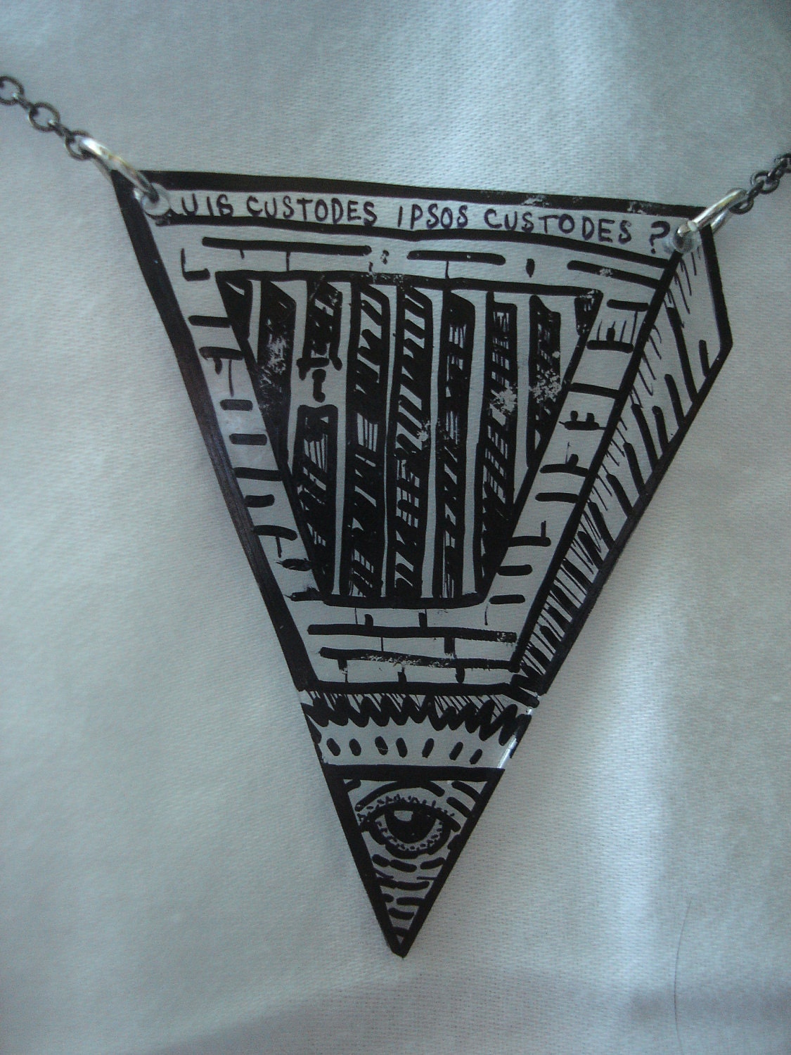 Who Will Watch the Watchers Power Inverter Pyramid Pendant Quis Custodiet Ipsos Custodes Illuminati